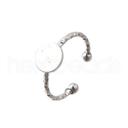 304 Stainless Steel Cuff Ring Components RJEW-H250-03C-P-1