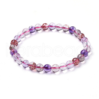 Natural Quartz Beads Stretch Bracelets BJEW-P160-04C-1