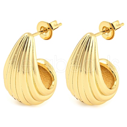 Rack Plating Brass Teardrop Dangle Stud Earrings EJEW-K245-36G-1