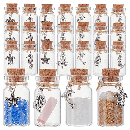 21Pcs 7 Style Glass Jar Glass Bottles AJEW-PH01586-1