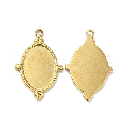 Ion Plating(IP) 304 Stainless Steel Pendant Cabochon Settings X-STAS-L020-036G-1