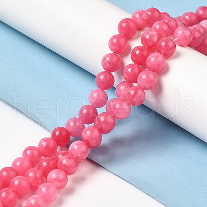 Natural Dyed White Jade Beads Strands G-M402-C03-12-1
