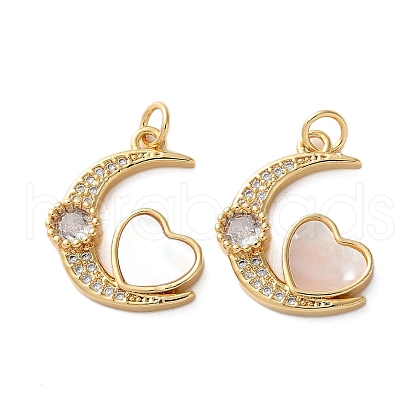 Brass Micro Pave Cubic Zirconia Pendants KK-U070-03B-G-1
