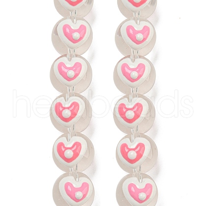Transparent Glass with Enamel  Beads GLAA-N0028-04B-1