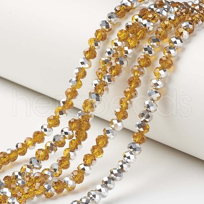 Electroplate Transparent Glass Beads Strands EGLA-A034-T6mm-M10-1