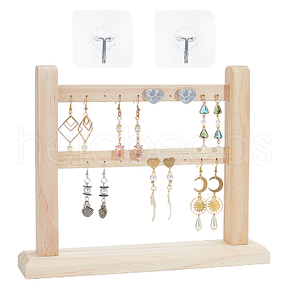 2-Tier Wood Earring Display Stand EDIS-WH0016-025-1