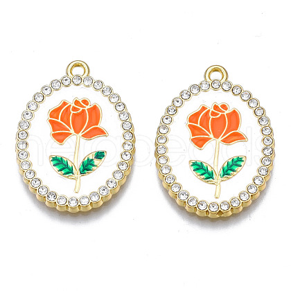 Rack Plating Alloy Enamel Pendants PALLOY-S132-337D-1