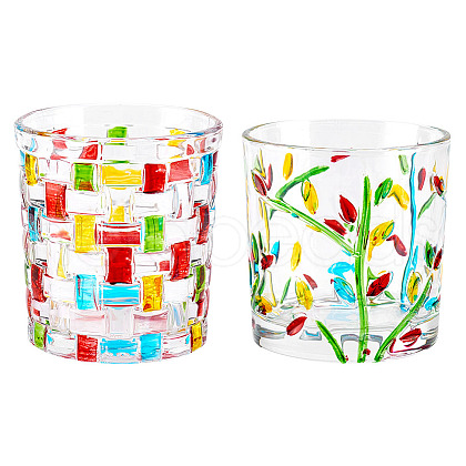 AHADERMAKER 2Pcs 2 Styles Glass Crystal Cup AJEW-GA0007-39-1