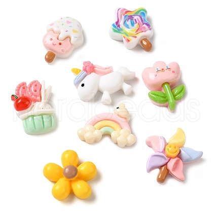 Opaque Resin Decoden Cabochons RESI-M041-05-1