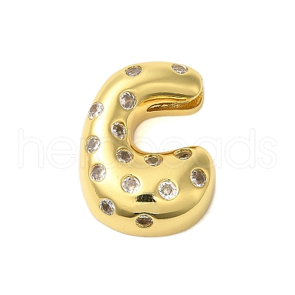 Rack Plating Brass Micro Pave Clear Cubic Zirconia Perdants KK-C067-11G-C-1