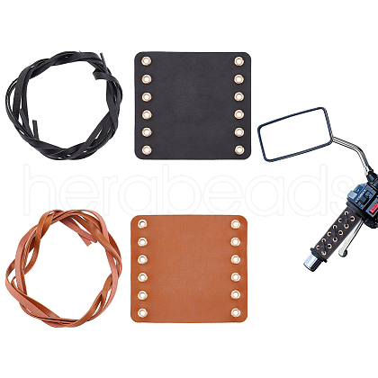 ANATTASOUL 2 Sets 2 Colors Imitation Leather Motorbike Handle Ccover AJEW-AN0007-41-1