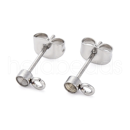 304 Stainless Steel Stud Earring Findings STAS-V003-10P-02-1