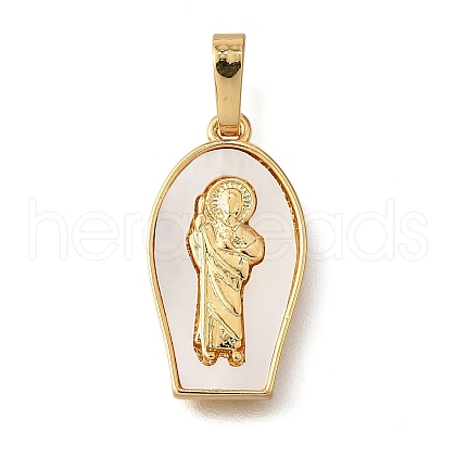 Brass Shell Pendants KK-D328-01G-E-1