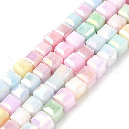 Electroplate Opauqe Glass Beads Strands EGLA-U004-02C-1