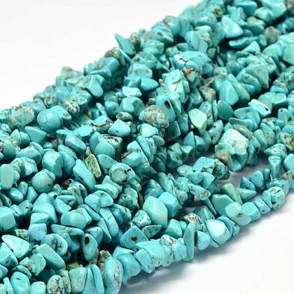 Chip Dyed Natural Howlite Bead Strands X-G-L454-06-1
