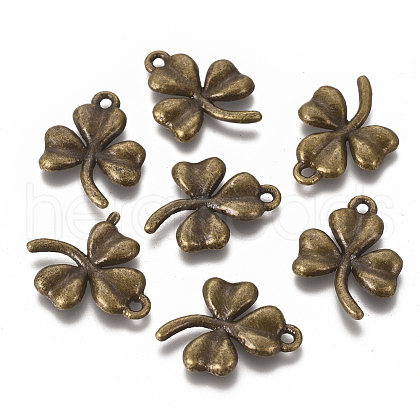 Ireland Tibetan Style Alloy Shamrock Pendants TIBEP-EA11722YKG-AB-LF-1