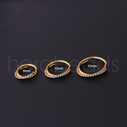 316L Surgical Stainless Steel Micro Pave Clear Cubic Zirconia Cross Hoop Nose Rings WG5C217-02-1