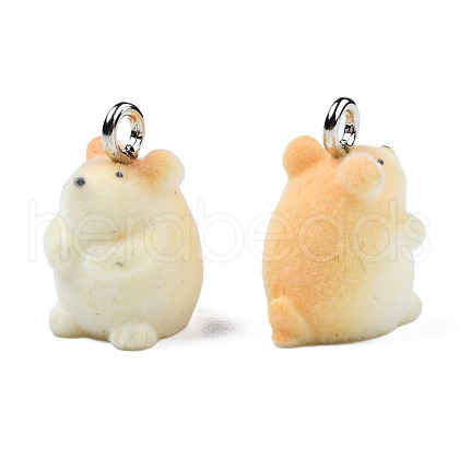 Flocky Resin Pendants RESI-N032-07-1