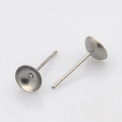 304 Stainless Steel Stud Earring Findings STAS-N019-16-8mm-1