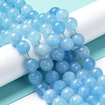Natural Green Jade Imitation Aquamarine Beads Strands G-B046-08A-1