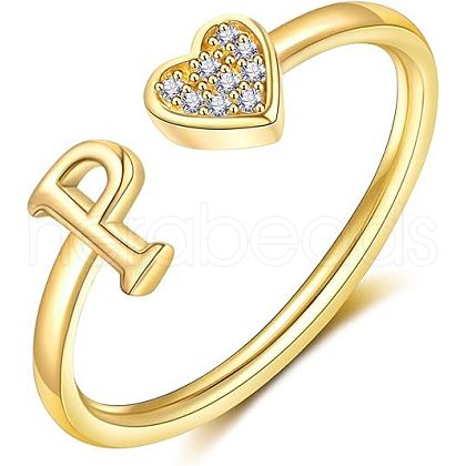 Adjustable Brass Rhinestone Cuff Rings FS-WG29D83-16-1