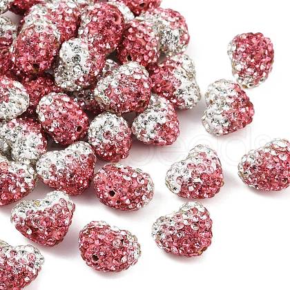 Valentine's Day Gradient Color Polymer Clay Grade A Rhinestone Beads RB-A049-06-1