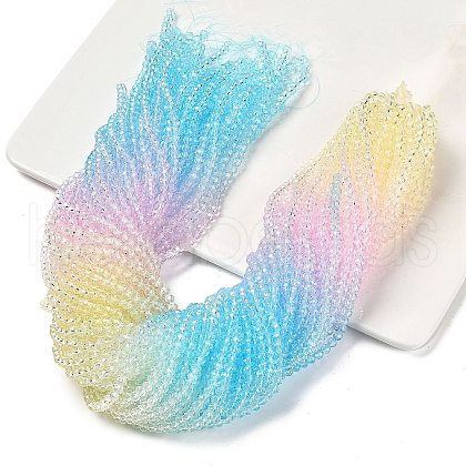 Transparent Painted Glass Beads Strands X1-DGLA-A034-T3mm-A21-1