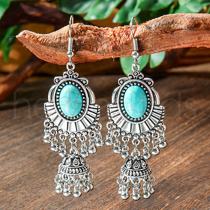 Bohemian Style Alloy Acrylic Dangle Earrings WG0B115-02-1