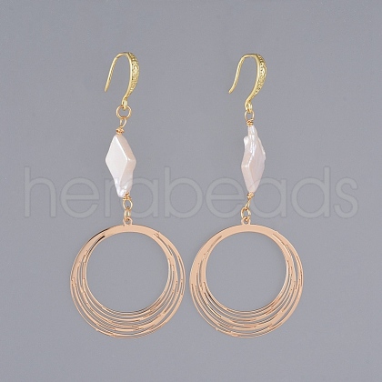 Mother's Day Jewellery Brass Dangle Earrings EJEW-JE03753-03-1