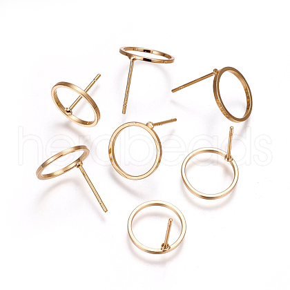 Brass Stud Earrings EJEW-F189-03G-NF-1