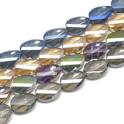 Electroplate Glass Beads Strands EGLA-S161-M-1