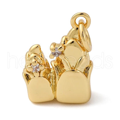 Brass Micro Pave Cubic Zirconia Pendants KK-P308-52G-1