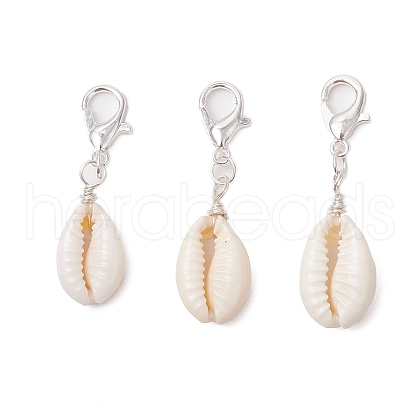 Natural Shell Pendant Decoration HJEW-JM03189-01-1