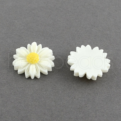 Flatback Hair & Costume Accessories Ornaments Scrapbook Embellishments Resin Flower Daisy Cabochons CRES-Q103-01-1-1