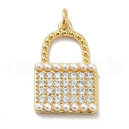 Brass Micro Pave Cubic Zirconia Pendants KK-H433-50G-1