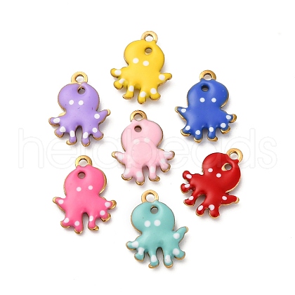 304 Stainless Steel Enamel Charms STAS-Q363-14H-G-1