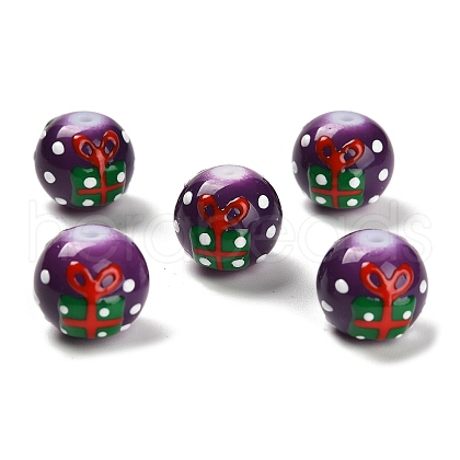 Christmas Theme Handmade Lampwork Beads LAMP-I028-08C-1