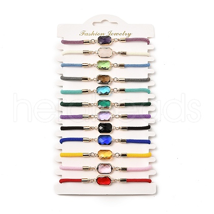 12Pcs 12 Colors Polyester Bracelets BJEW-P340-13A-G-1