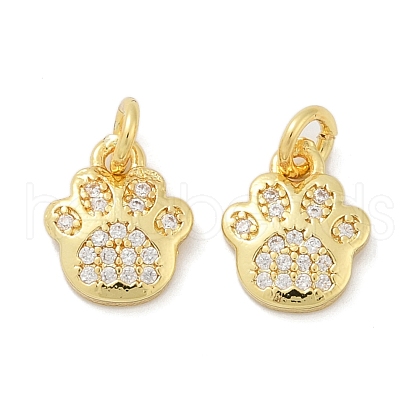 Brass Micro Pave Cubic Zirconia Pendants KK-U073-06G-1