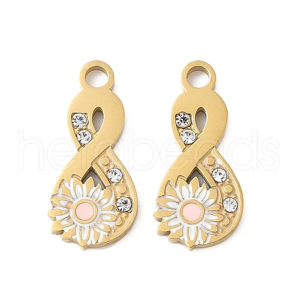 304 Stainless Steel Enamel Pendants STAS-R168-05G-1