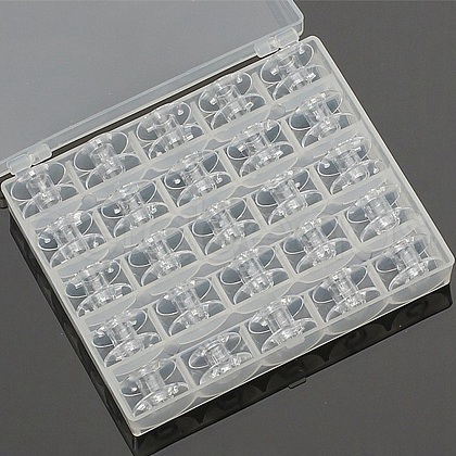 Transparent Plastic Bobbins PW-WG69422-02-1