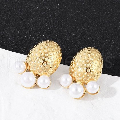 304 Stainless Steel Stud Earrings EJEW-G423-29C-G-1
