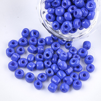 Baking Paint Glass Seed Beads SEED-Q025-5mm-M21-1