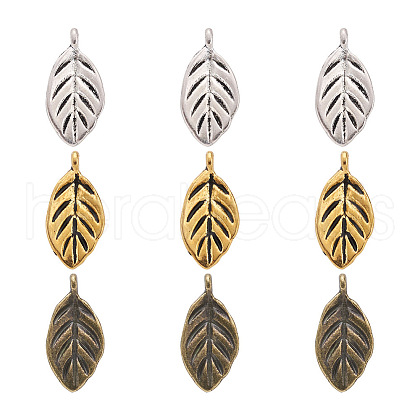 120Pcs 3 Colors Tibetan Style Alloy Pendants FIND-PJ0001-08-1