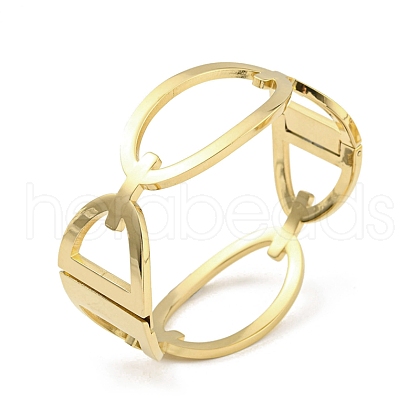 304 Stainless Steel Hollow Out Hinged Bangles for Women BJEW-D044-08A-G-1