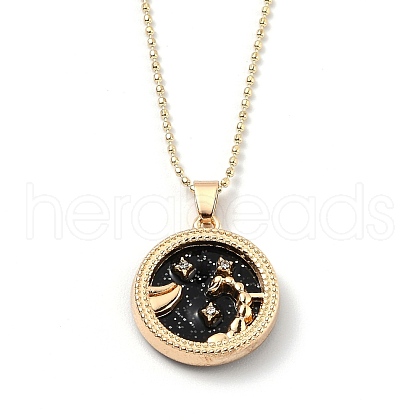 Alloy Rhinestone Pendant Necklaces NJEW-H306-A06-G-1