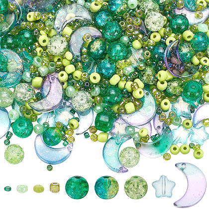 SUNNYCLUE Mixed Styles Transparent Glass Beads GLAA-SC0002-18A-1