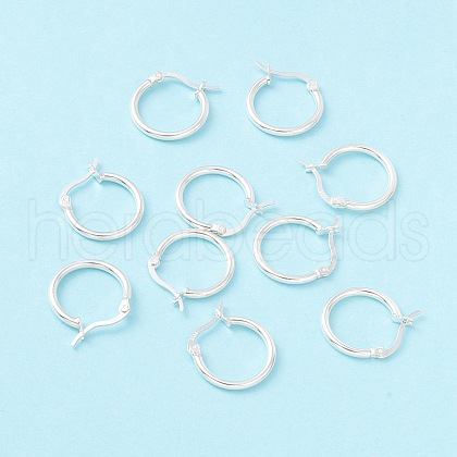 925 Sterling Silver Hoop Earrings STER-P047-13B-S-1