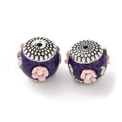 Handmade Resin Indonesia Round Beads IPDL-P005-13AS-01-1