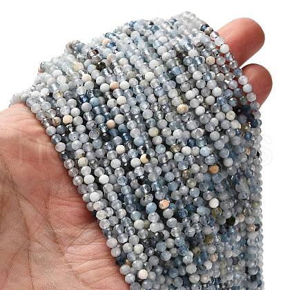 Natural Aquamarine Beads Strands G-RM2025-A17-3mm-B-1